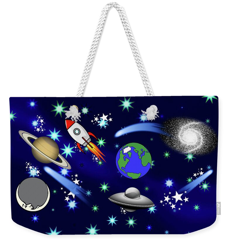 Stars Weekender Tote Bag featuring the mixed media Galaxy Universe by Gravityx9 Designs