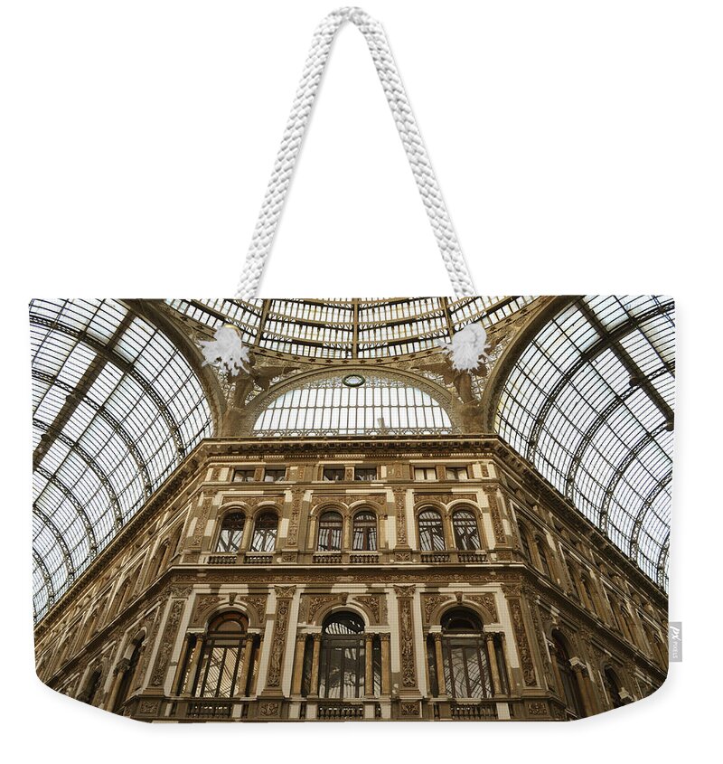 Naples Weekender Tote Bag featuring the photograph Galleria Umberto I by Rumiana Nikolova