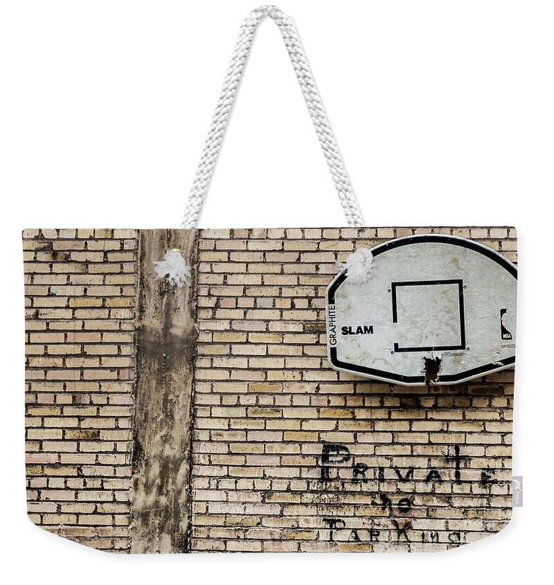 Basketball Weekender Tote Bag featuring the photograph Game Over - Urban Messages by Steven Milner