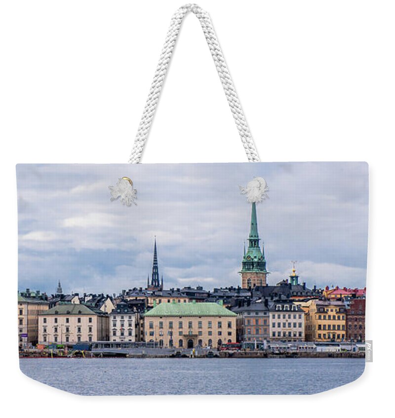 Gamla Stan Stockholm's Entrance By The Sea Weekender Tote Bag featuring the photograph Gamla Stan Stockholm's entrance by the sea by Torbjorn Swenelius