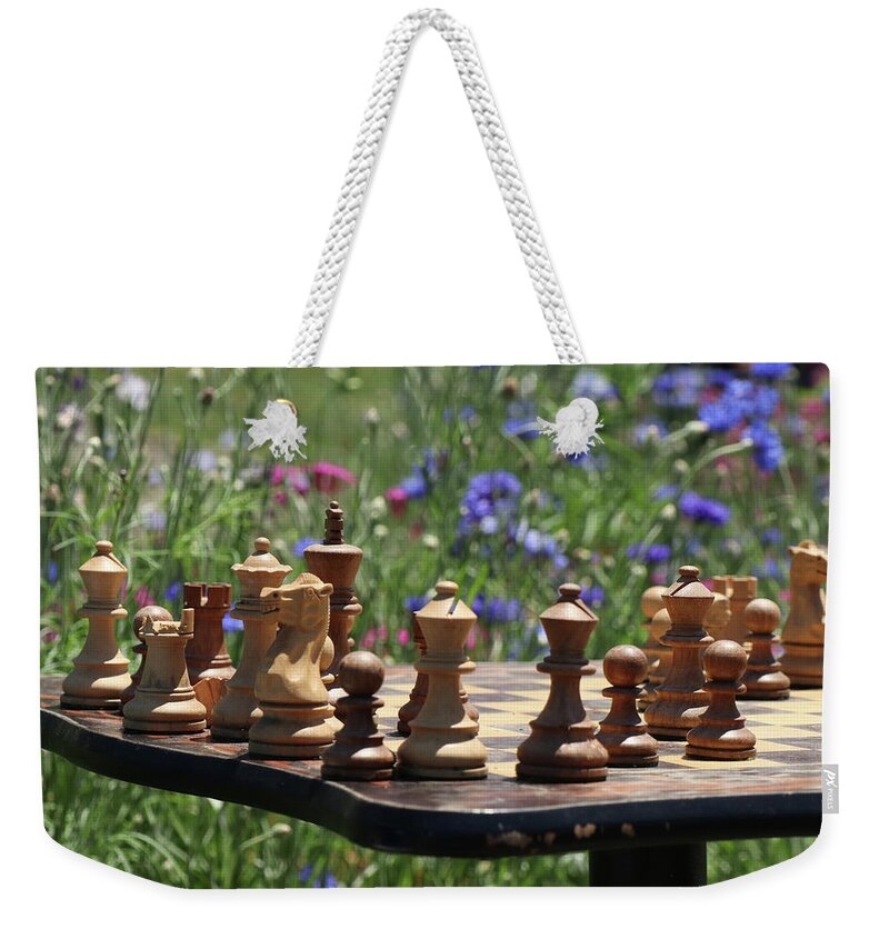 Chess Weekender Tote Bag featuring the photograph Garden Chess by Cate Franklyn