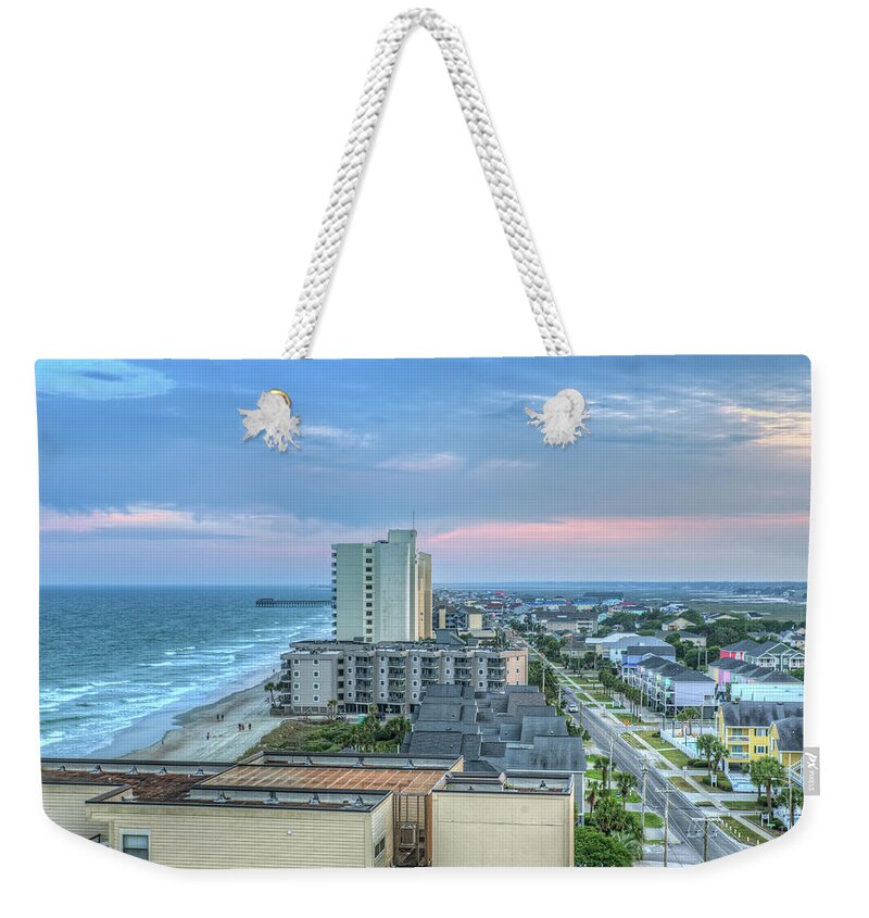 Garden City Weekender Tote Bag featuring the photograph Garden City Beach by Mike Covington