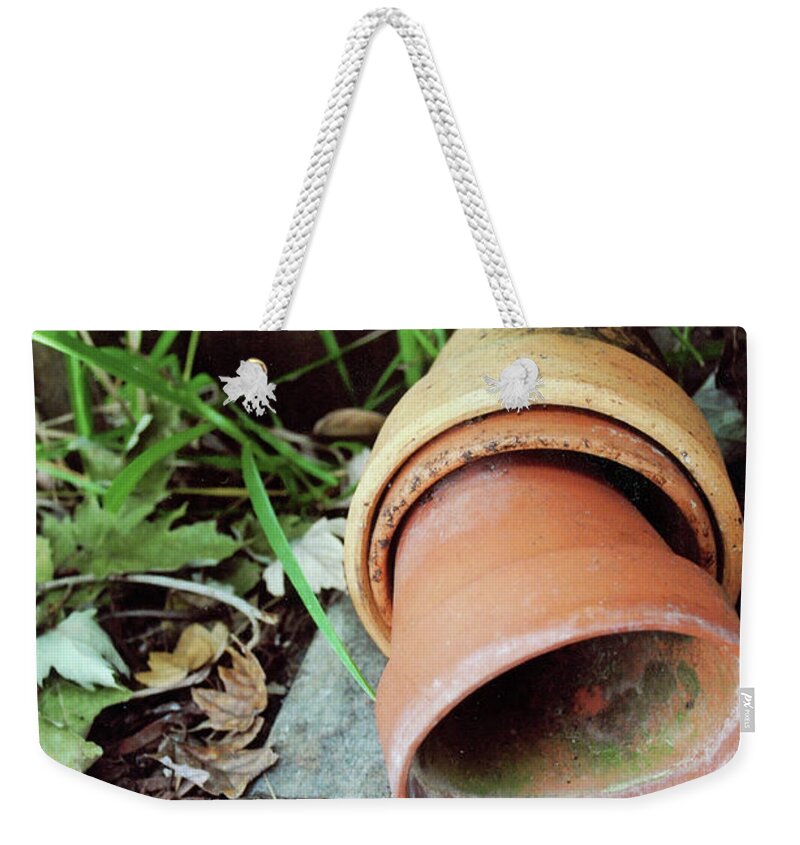 Clay Weekender Tote Bag featuring the photograph Garden Clay Plant Pots by George D Gordon III
