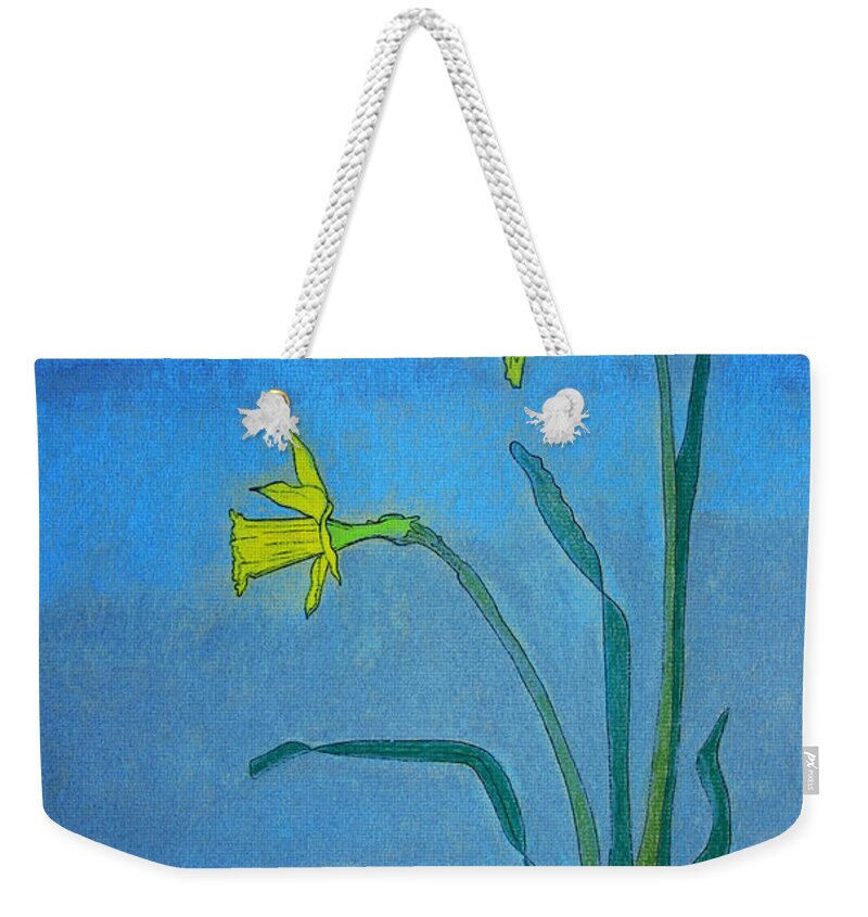 Flowers Weekender Tote Bag featuring the painting Garden Daffodils by Norma Appleton