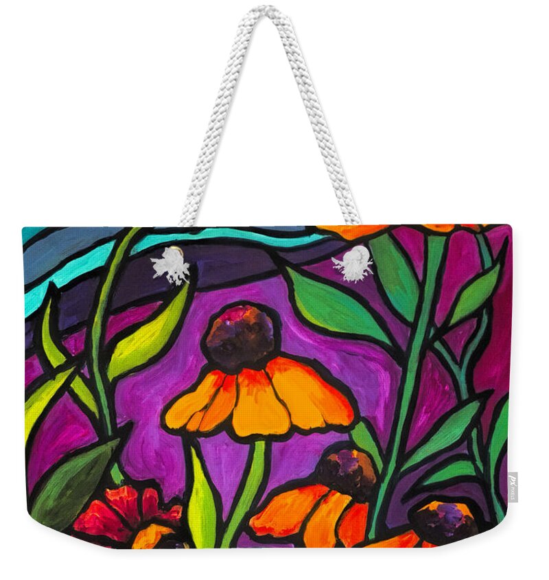 Flowers Weekender Tote Bag featuring the painting Garden Glory by Jo-Anne Gazo-McKim