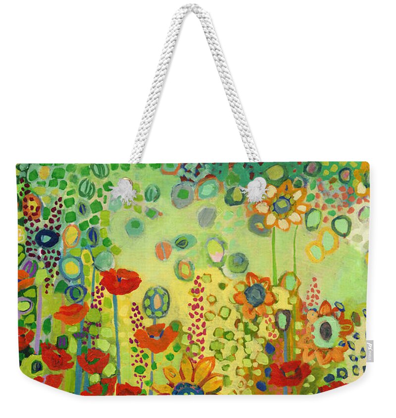 Poppy Weekender Tote Bag featuring the painting Garden Poetry by Jennifer Lommers