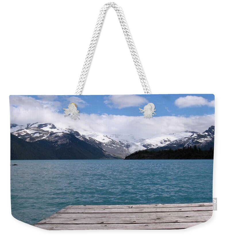 Garibaldi Lake Weekender Tote Bag featuring the digital art Garibaldi Lake by Super Lovely