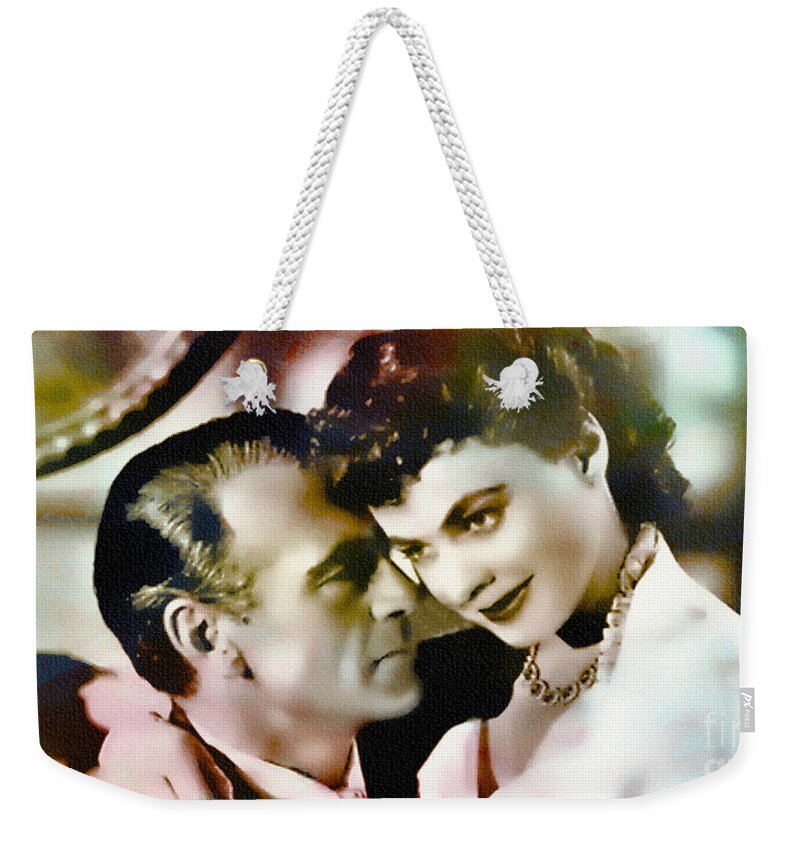 Gary Cooper Weekender Tote Bag featuring the photograph Gary Cooper And Ingrid Bergman by Ian Gledhill