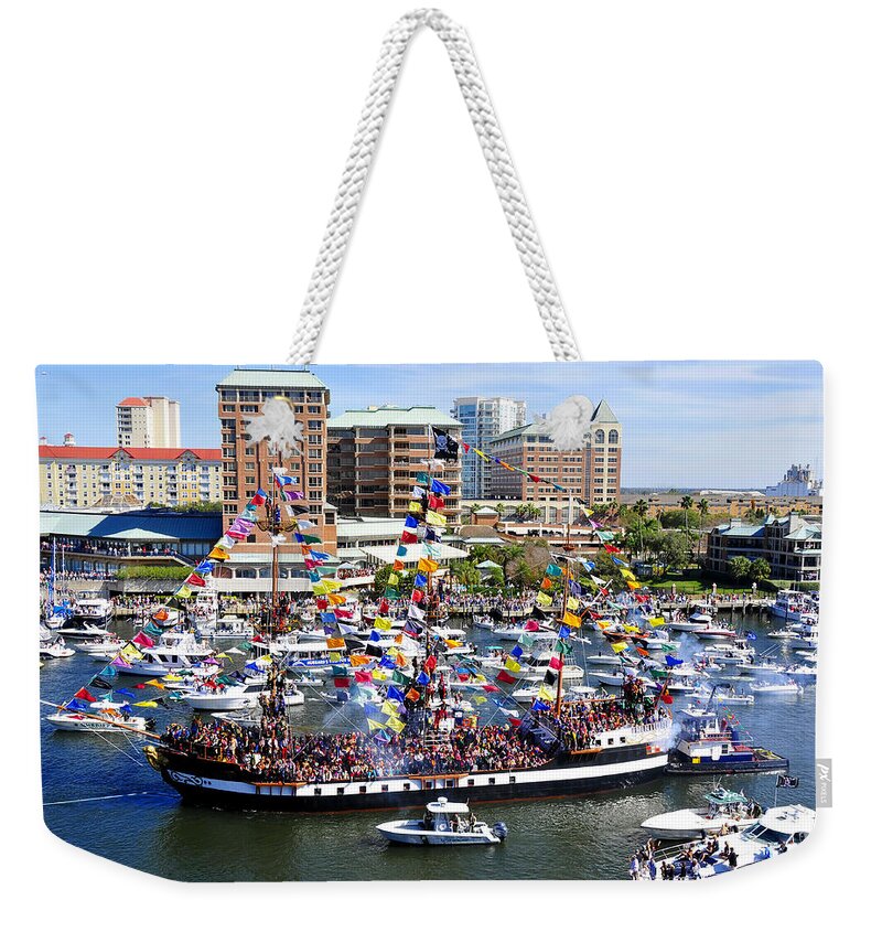 Fine Art Photography Weekender Tote Bag featuring the photograph Gasparilla and Harbor Island Florida by David Lee Thompson