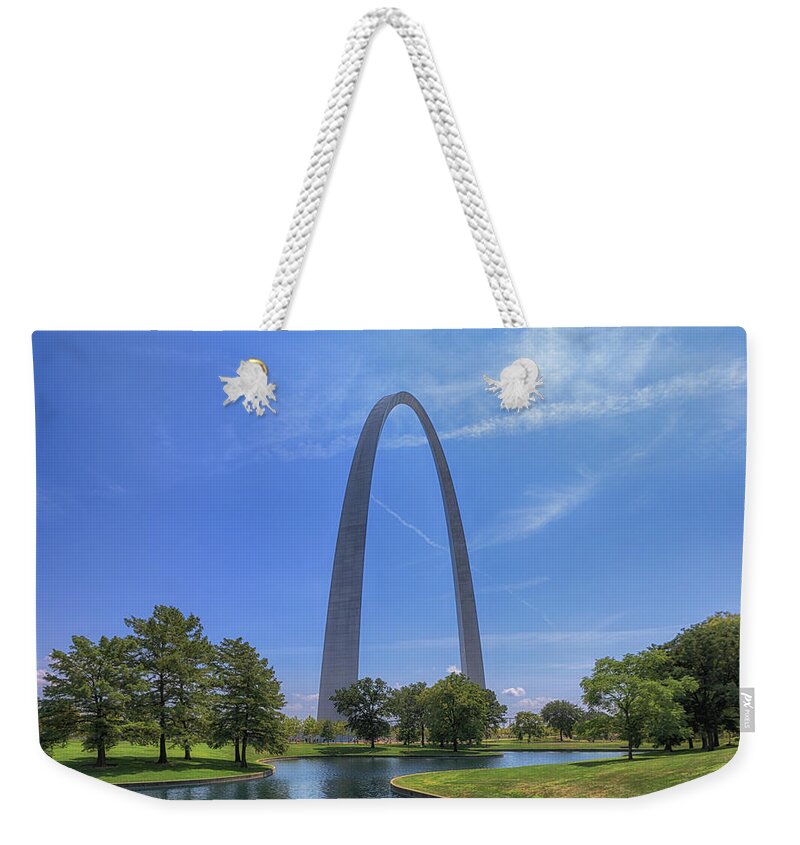 St Louis Arch Weekender Tote Bag featuring the photograph Gateway Arch National Park by Susan Rissi Tregoning