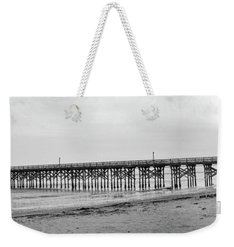 Pier Weekender Tote Bag featuring the photograph Gaviota Pier at Sundown by Jeff Hubbard