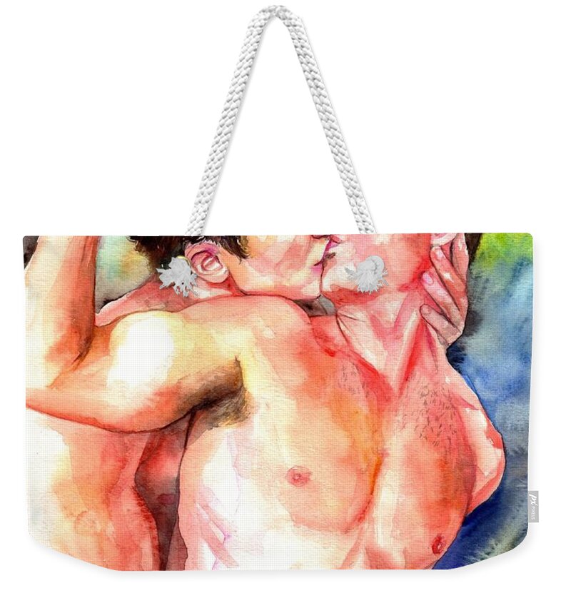 Love Weekender Tote Bag featuring the painting Gay love by Suzann Sines