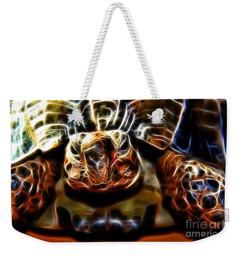 Gazing Turtle Weekender Tote Bag featuring the photograph Gazing Turtle by Mariola Bitner