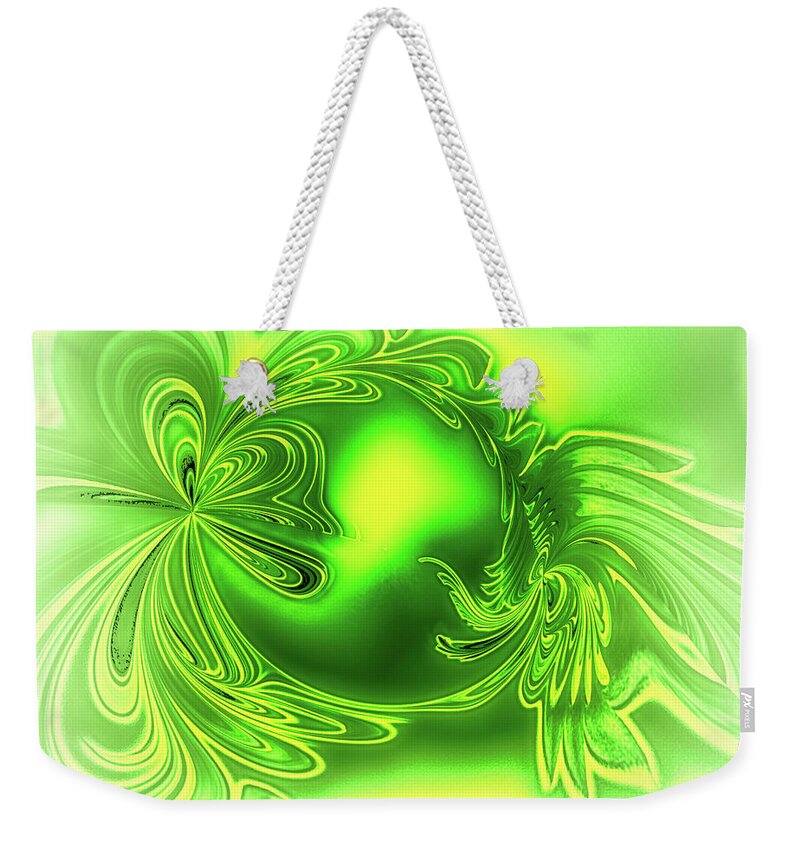Edelstein Weekender Tote Bag featuring the digital art Gemstone Green Tourmaline by Eva-Maria Di Bella