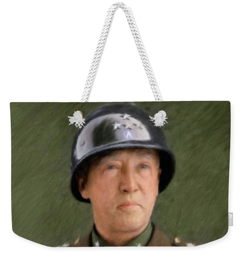 General Weekender Tote Bag featuring the painting General George Patton by Esoterica Art Agency