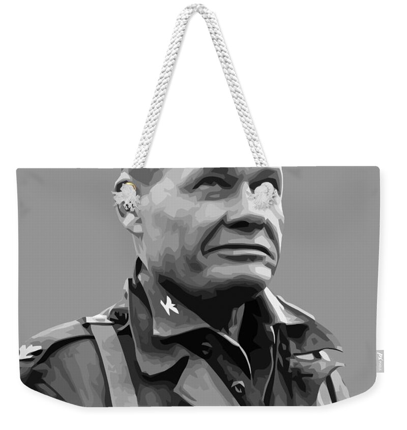 Chesty Puller Weekender Tote Bag featuring the painting General Lewis Chesty Puller by War Is Hell Store