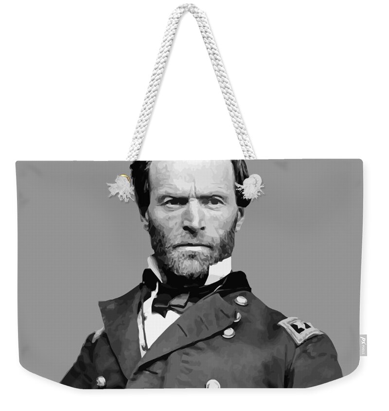 William Sherman Weekender Tote Bag featuring the painting General William Tecumseh Sherman by War Is Hell Store