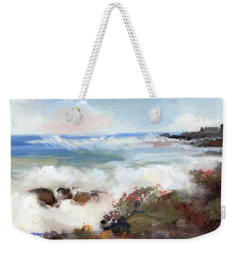 Visco Weekender Tote Bag featuring the painting Gentle Breakers by P Anthony Visco