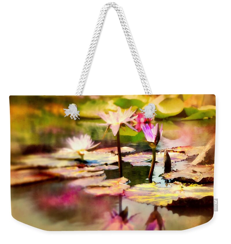 Water Lilies Weekender Tote Bag featuring the photograph Gentle on My Mind by Diana Angstadt