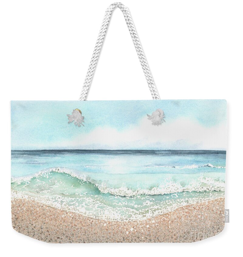 Beach Weekender Tote Bag featuring the painting Gentle Waves by Hilda Wagner