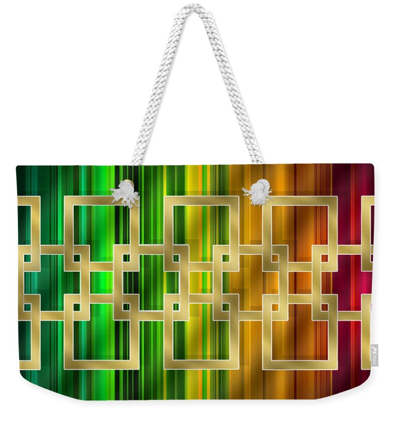 Geometric Design Horizontal Weekender Tote Bag featuring the digital art Geometric Design Horizontal by Chuck Staley