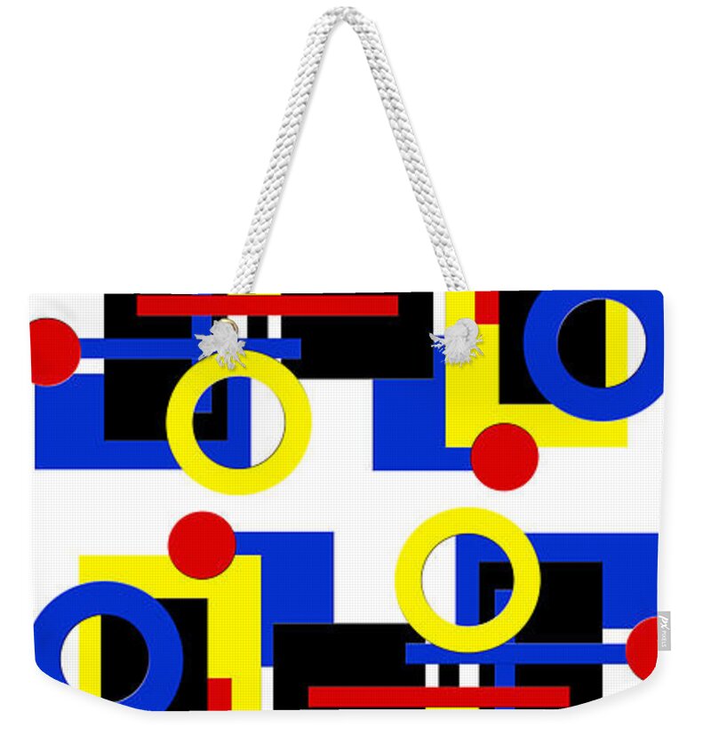 Andee Design Abstract Weekender Tote Bag featuring the digital art Geometric Shapes Abstract V 3 by Andee Design