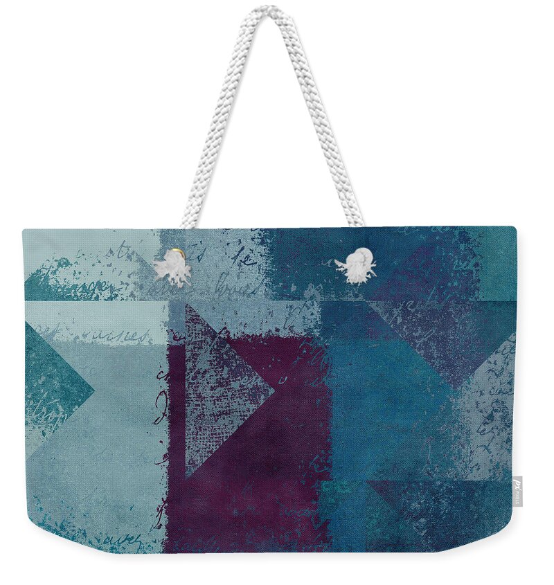 Abstract Weekender Tote Bag featuring the digital art Geomix 03 - s122bt2a by Variance Collections