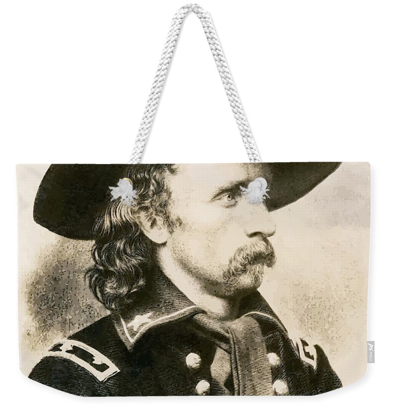 Custer Weekender Tote Bag featuring the painting George Armstrong Custer by War Is Hell Store