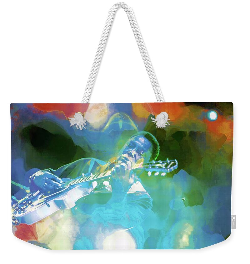 George Benson Weekender Tote Bag featuring the photograph George Benson, Watercolor by Jean Francois Gil
