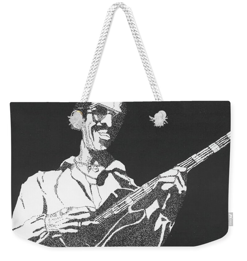 Drawings Weekender Tote Bag featuring the drawing George Johnson by Michelle Gilmore