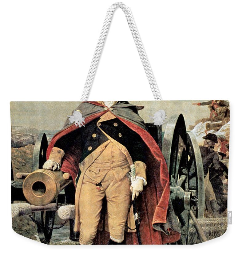 George Washington At Dorchester Heights Weekender Tote Bag featuring the painting George Washington at Dorchester Heights by Emanuel Gottlieb Leutze