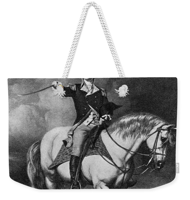 1770s Weekender Tote Bag featuring the photograph George Washington, Illustration by H. Armstrong Roberts/ClassicStock