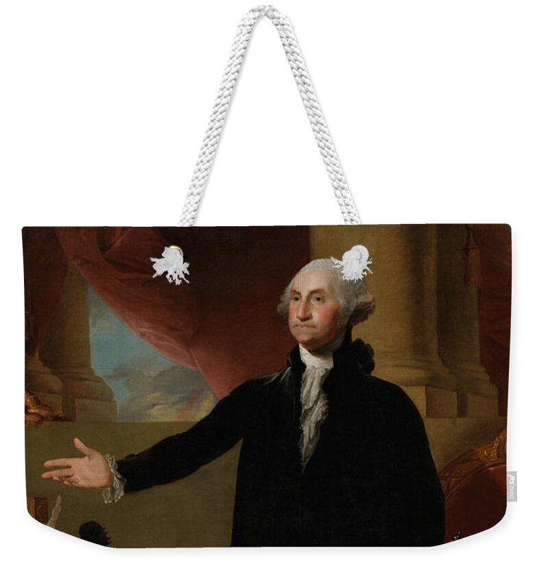 George Washington Weekender Tote Bag featuring the painting George Washington Lansdowne Portrait by War Is Hell Store