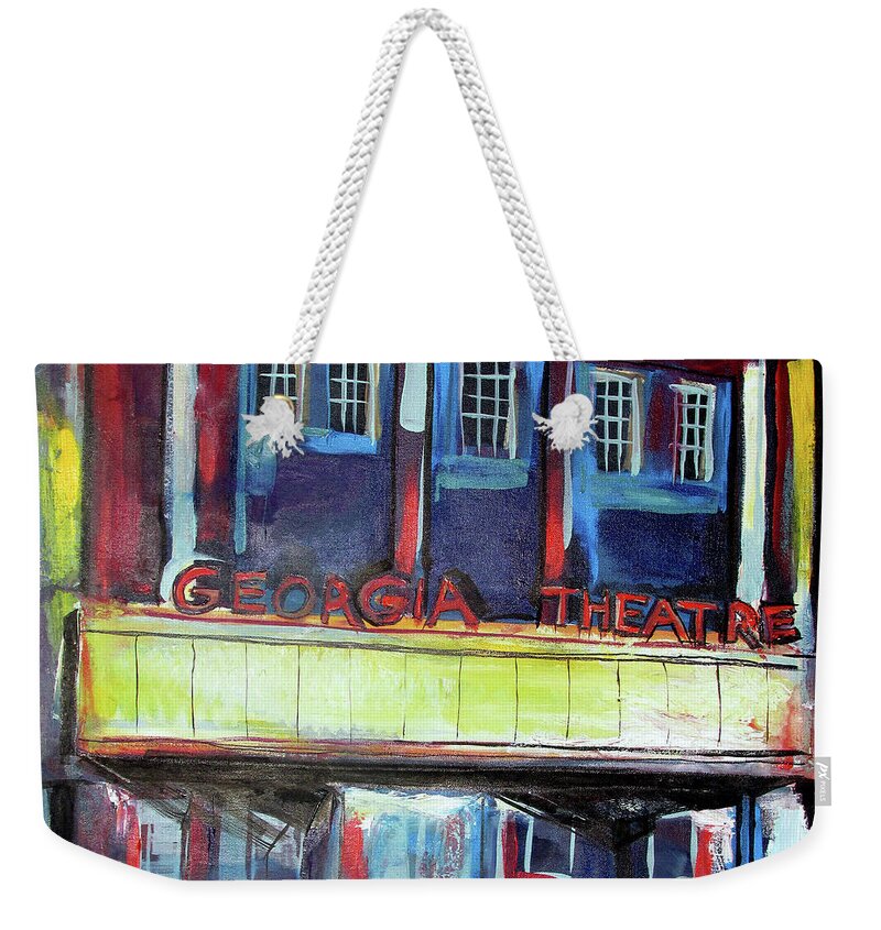 Georgia Theatre Weekender Tote Bag featuring the painting Georgia Theatre by John Gholson
