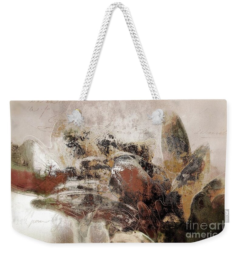Brown Weekender Tote Bag featuring the mixed media Gerberie - 152s by Variance Collections