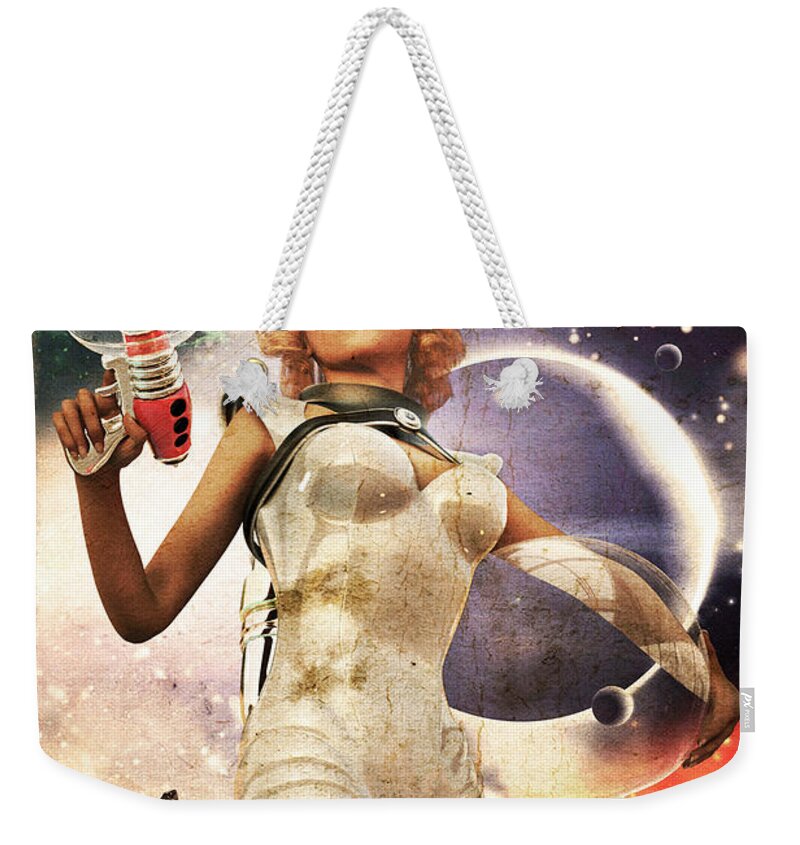 Retro Weekender Tote Bag featuring the digital art Get in the Fight by Robert Hazelton
