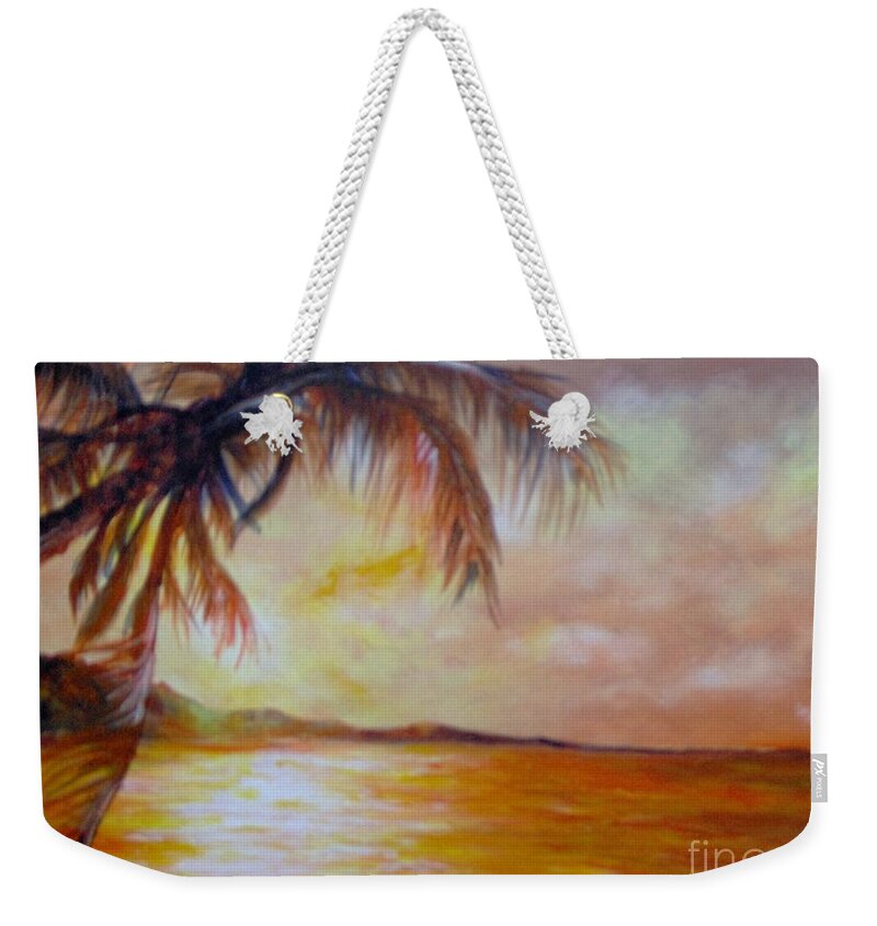 Caribbean Weekender Tote Bag featuring the painting Getaway by Saundra Johnson