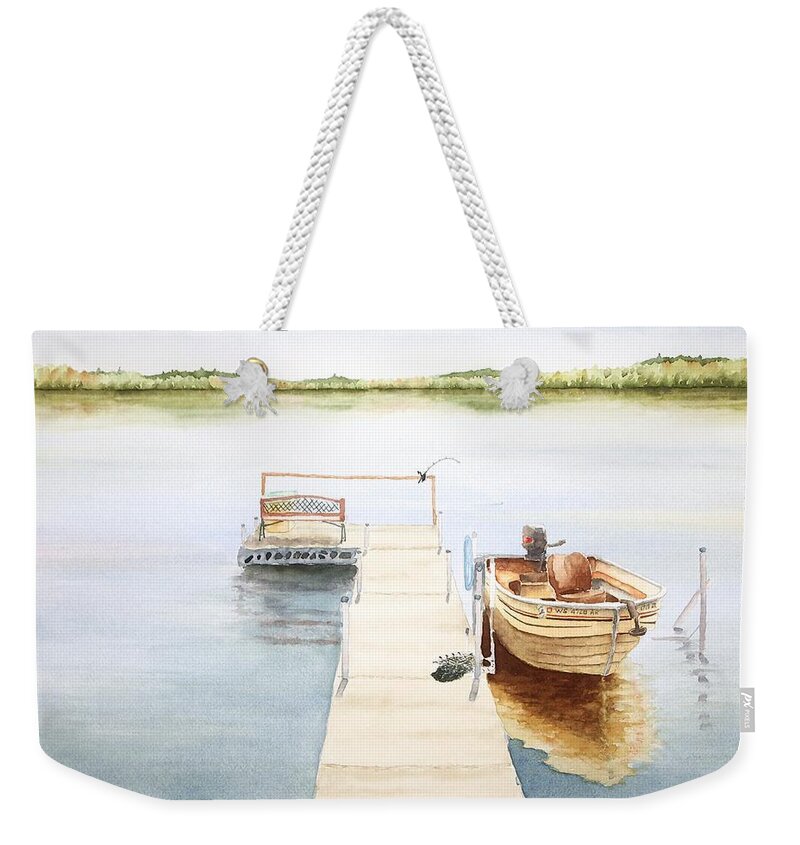 Up North Weekender Tote Bag featuring the painting Getting Away by Richard Rooker