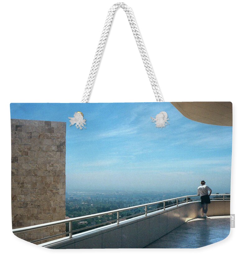 Getty Museum Weekender Tote Bag featuring the digital art Getty Museum Architectural Compostion by Steve Karol