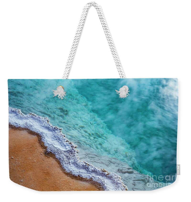 Yellowstone National Park Weekender Tote Bag featuring the photograph Geyser Pool by Bob Phillips