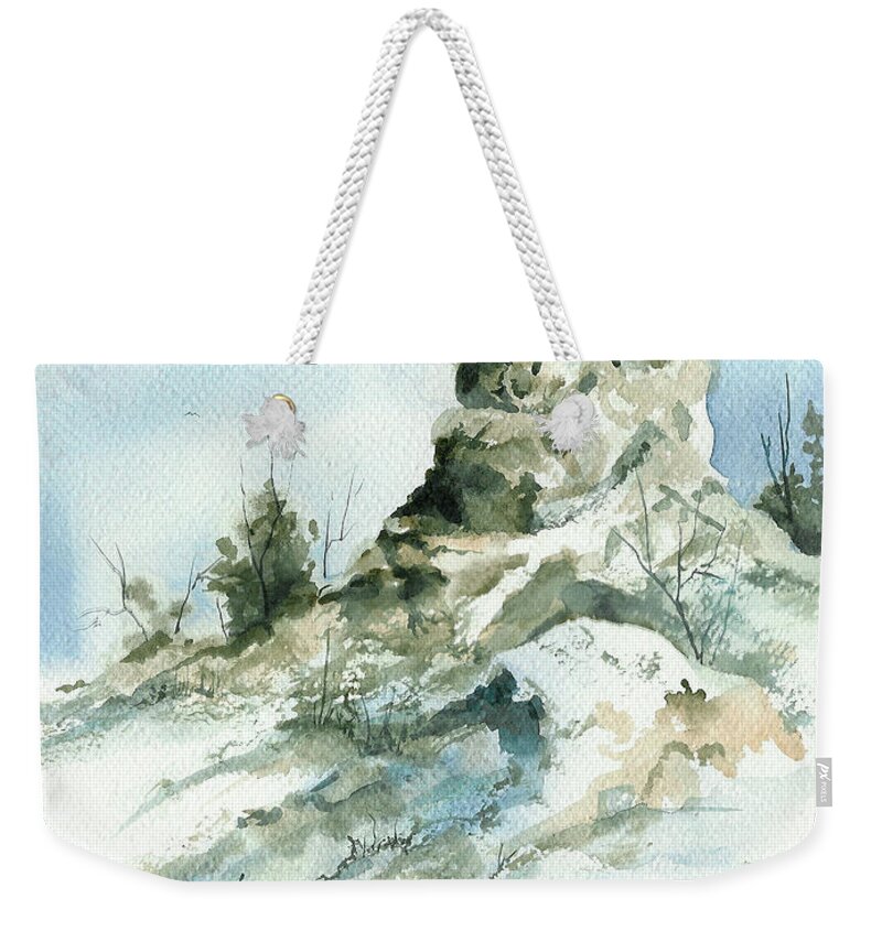 Ghost Weekender Tote Bag featuring the painting Ghost Mound - 090219 by Sam Sidders