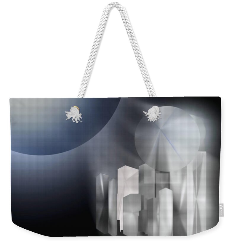 Abstract Weekender Tote Bag featuring the digital art Ghost Town by John Krakora