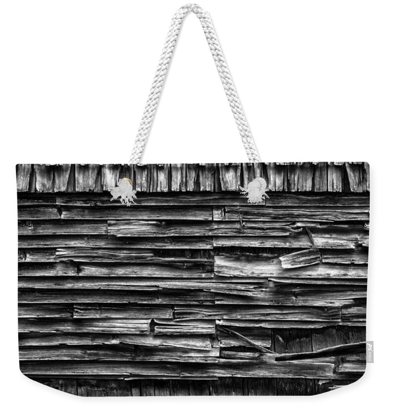 Barn Weekender Tote Bag featuring the photograph Ghosts of Farming's Past 4 - BW by James Aiken