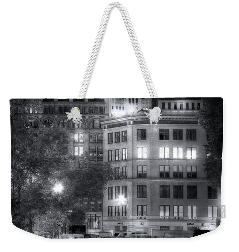 New York City Weekender Tote Bag featuring the photograph Ghosts of Union Square by Mark Andrew Thomas
