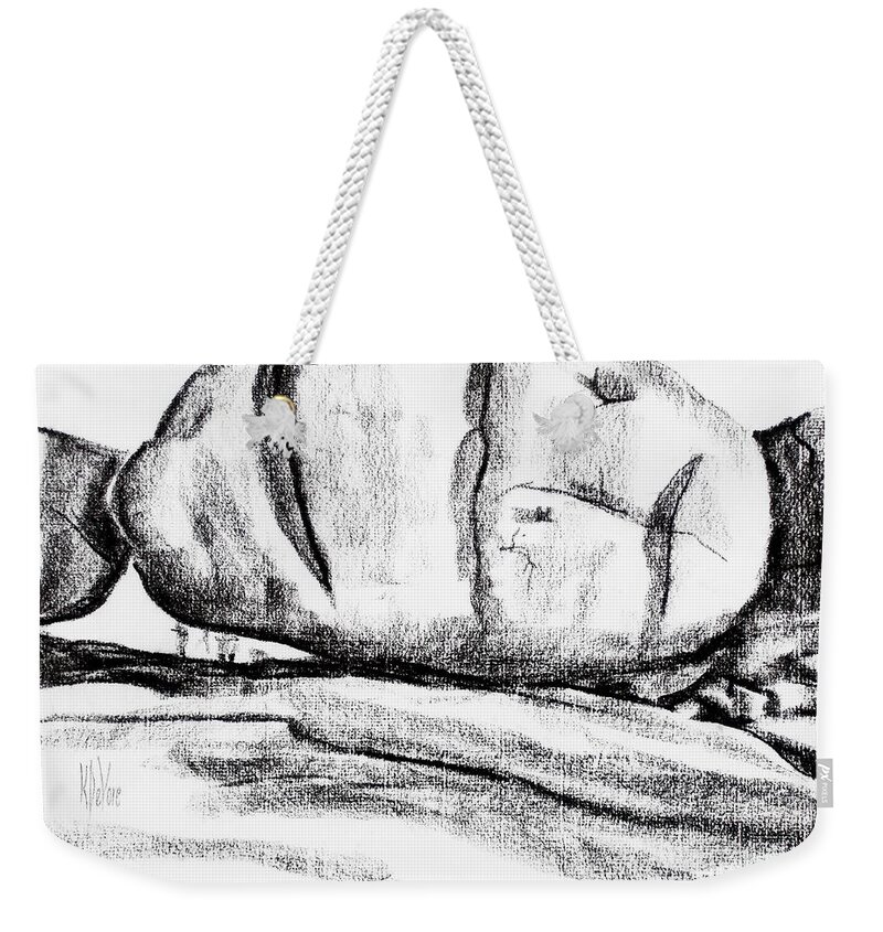 Giant Baked Potato At Elephant Rocks State Park Weekender Tote Bag featuring the drawing Giant Baked Potato at Elephant Rocks State Park by Kip DeVore