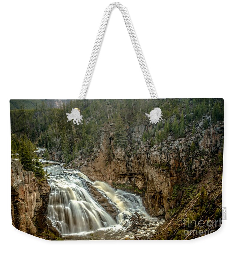 Waterfall Weekender Tote Bag featuring the photograph Gibbon Falls by Robert Bales