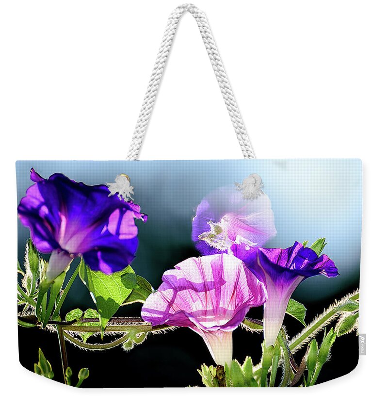  Floral Weekender Tote Bag featuring the photograph Gifts from my garden by Camille Lopez