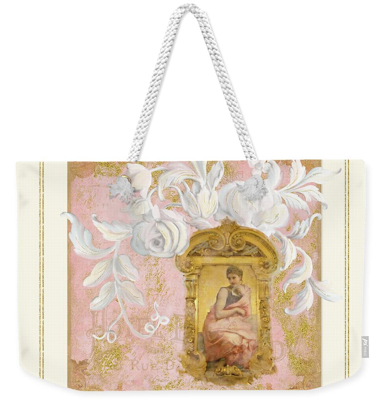 Rococo Weekender Tote Bag featuring the painting Gilded Age II - Baroque Rococo Palace Ceiling Inspired by Audrey Jeanne Roberts