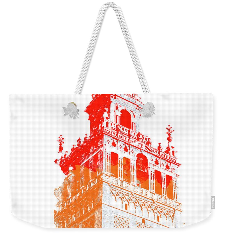 Seville Weekender Tote Bag featuring the painting Giralda of Seville by AM FineArtPrints