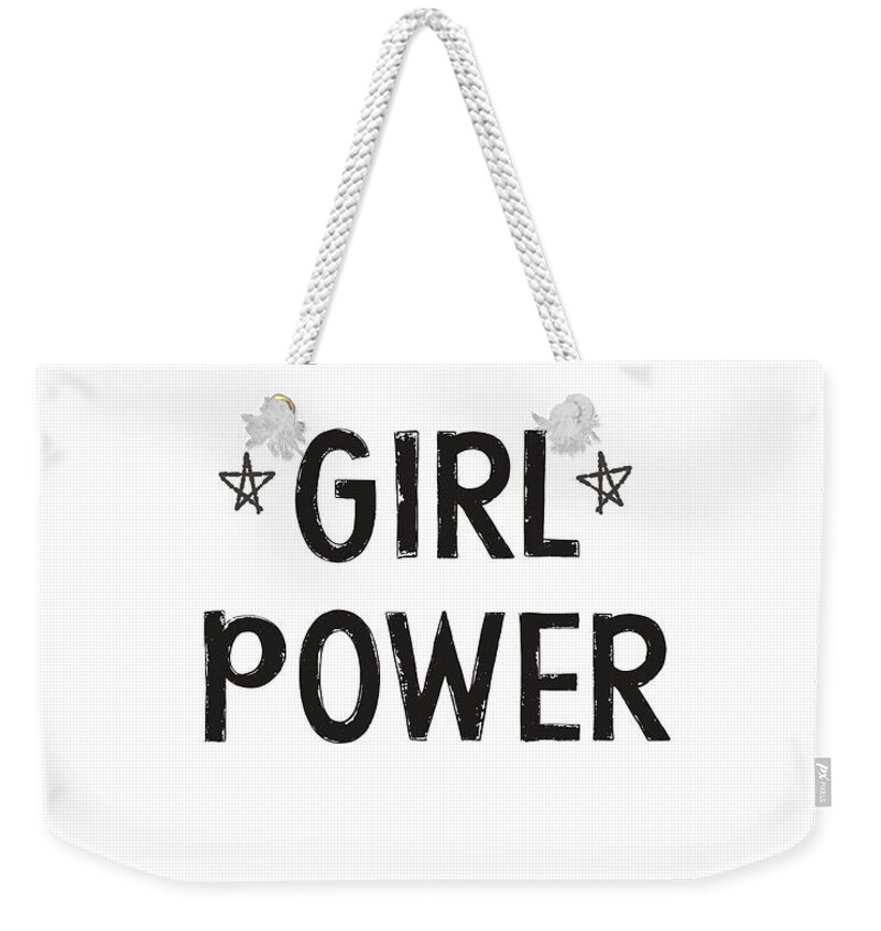 Girl Power Weekender Tote Bag featuring the digital art Girl Power- Design by Linda Woods by Linda Woods